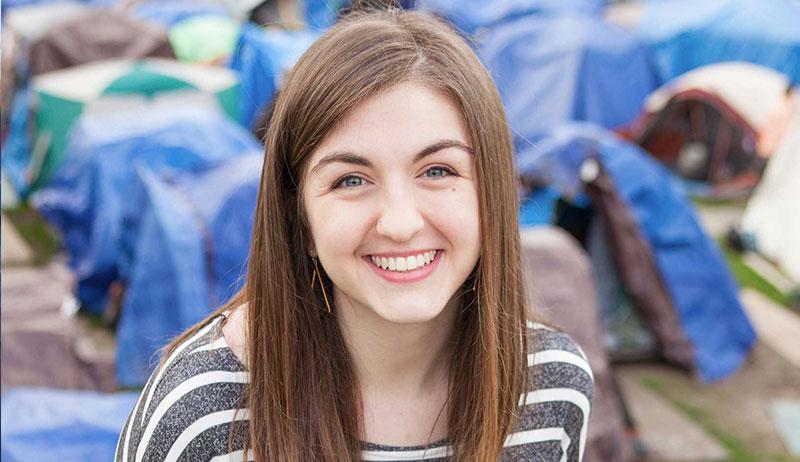 Sociology student Heather Bean at Tent City